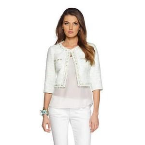 NWT Lilly Pulitzer Lia Jacket Boucle Crystal Waters Gold Turquoise Sz 12 $278